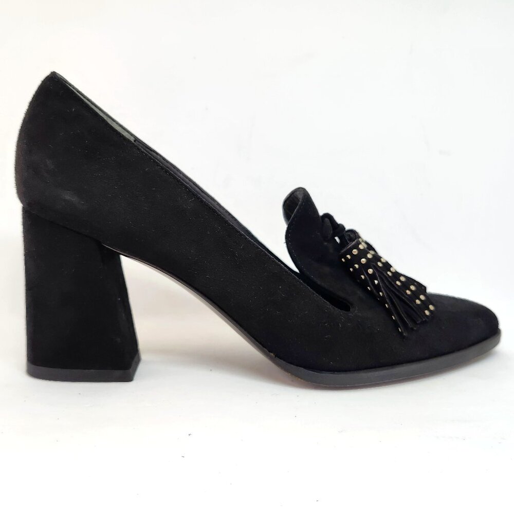 Stuart Weitzman Women's Black Heeled Shoes W/Embellished Tassels Size 6